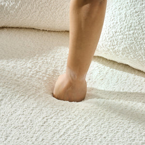 English Elm Modern 3-Seater Sofa with Wooden Legs, Lambswool Cushions & Sturdy Frame for Stylish Living Spaces Beige W2817P271187