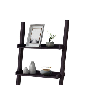 English Elm Accent Leaning Ladder Bookcase Five Tier Warm Cocoa Finish for Living Room Office B056P416988