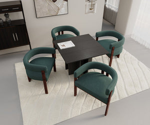 English Elm Modern Chenille Barrel Dining Chair with Metal Base, Plush Foam Seat, Compact Accent Seat for Home Emerald W395P233455