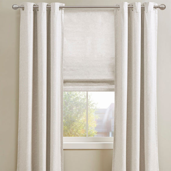 English Elm Printed Faux Silk Room Darkening Cordless Roman Shade with Thermal Foam Backing, OEKO-TEX Certified Elegance Ivory 5.05 L x 11.42 W x 7.48 H B03598301