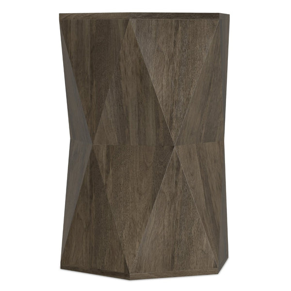 English Elm Mckinley Solid Mango Wood Hexagonal Side Table Sculptural Accent for Any Room B136P420287