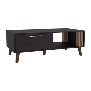 English Elm Barrville Coffee table with lift-up storage, slatted black & light oak finish, sturdy angled legs B092P269898