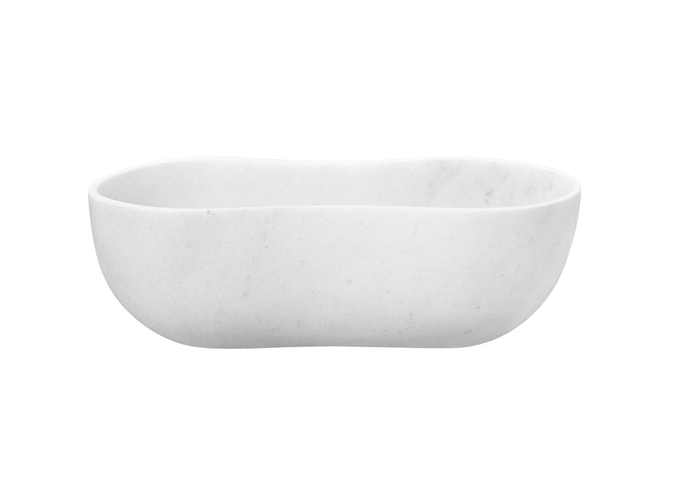 English Elm White Natural Marble Vessel Sink - Handcrafted Elegance With Semi-Polished Finish For Luxurious Bathrooms W1696P333269-GIGA