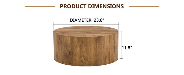 English Elm Cave Stone Patterned Mdf Round Coffee Table for Minimalist Industrial Living Rooms Wood W1151P460952
