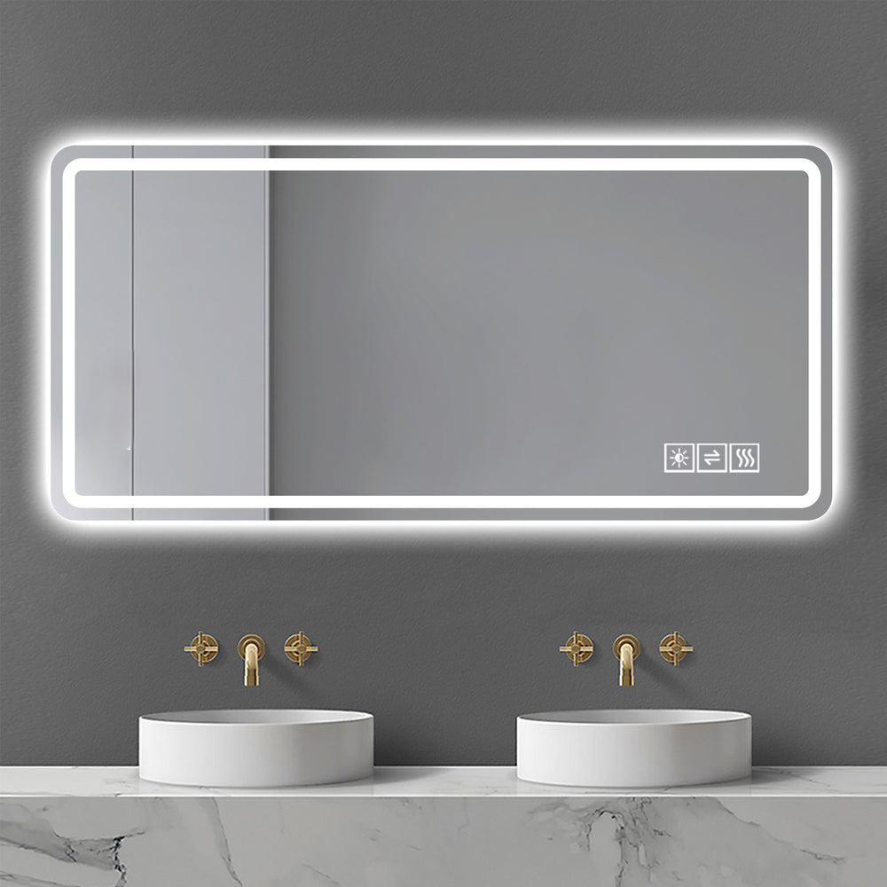 English Elm 28*60inch LED Bathroom Vanity Mirror with Anti-Fog Defog, Dimmable 3-Color Touch, Corrosion-Resist Glass W2709P242514