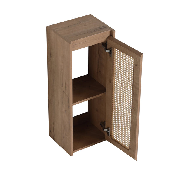 English Elm 12" Bathroom Side Cabinet Wall-Mounted, Soft-Close Hinges, Plywood, Hidden Handle, Space-Saving Storage W999P279375