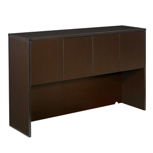 OSP Home Furnishings 60w Hutch with Solid Wood Doors for Dining Room Kitchen or Office Storage Espresso NAP-07-ESP