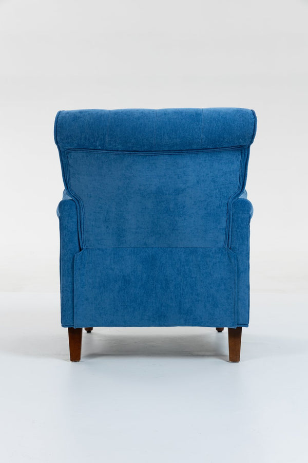 English Elm Accent Light Blue Chenille Club Chair with Ergonomic Curved Back, Removable Cushions, 300lb Capacity W3042P390762