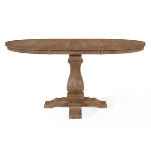 English Elm Christopher Knight Home® - Oval Extension Dining Table – Elegant Rubberwood Design With Natural Finish & Pedestal Base For Style N771P355872G_N771P355873G
