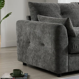 English Elm 142'' Modular Sectional Sofa - 6 Seats, Movable Ottoman, Usb Charging, Chic Chenille Style N723S9777E-GIGA