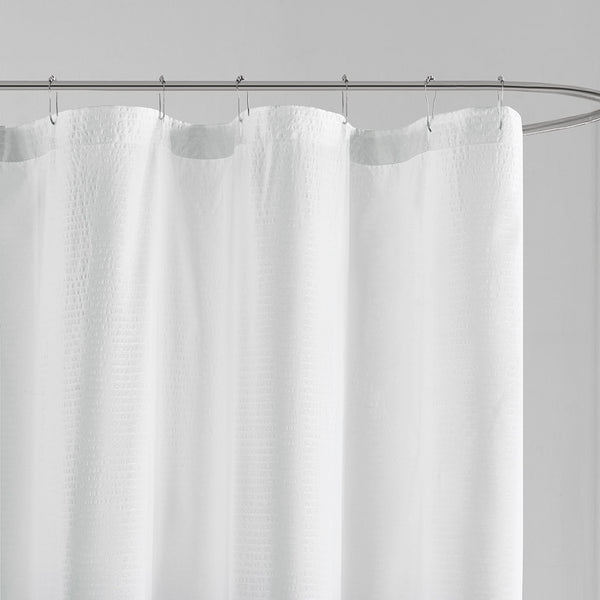 JLA Home Madison Park - Ombre Embossed Seersucker Shower Curtain — Textured Gradient Design, Machine Washable, 72"x72" Taupe MP70-7541