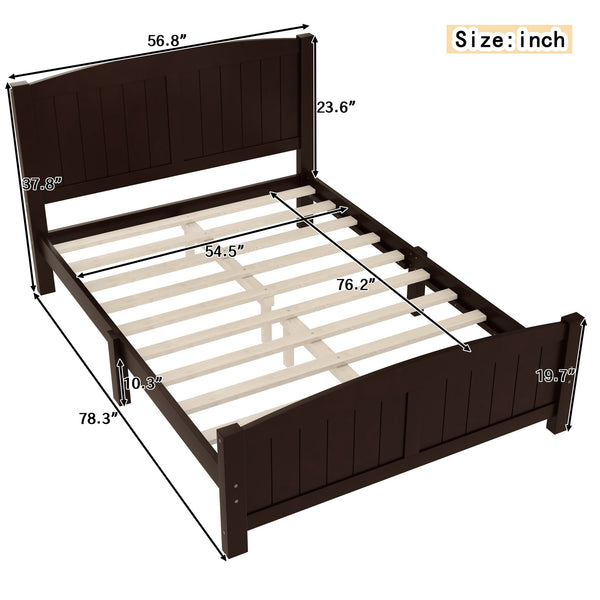 English Elm Full Metal Loft Bed with Sturdy Frame, Easy-Climb Ladder, Guardrails & Underbed Storage Space Espresso W1580P374311
