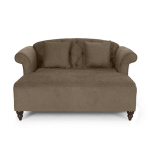 English Elm Christopher Knight Home® - Loveseat Double Chaise Lounge - Elegant Brown Fabric With Button-Tufted Design & Accent Pillows 68104.00AFBRN_68104.00BFBRN