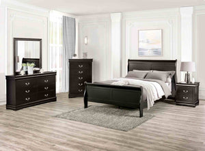English Elm Light Gray Contemporary Nightstand Solid Rubberwood Dovetail Drawer Bedroom Storage Black B2741P433358