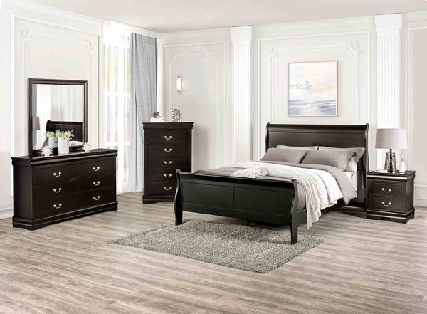 English Elm Light Gray Contemporary Nightstand Solid Rubberwood Dovetail Drawer Bedroom Storage Black B2741P433358