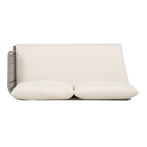 English Elm Christopher Knight Home® - Lucca Acacia Wood Outdoor Right-Arm Sofa with Water-Repellent Cushions and Hand-Woven Rope Charm Teak+ Beige N773P283659B