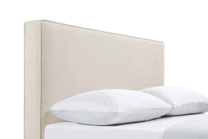 English Elm Sand Fabric Upholstered Headboard Rounded Silhouette for Queen Full Bedroom B062P153879