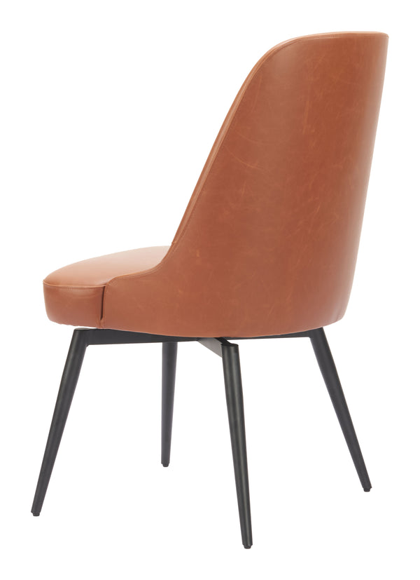 Zuo Modern Keppel Swivel Dining Chair Set Of 2 - Modern Comfort And Style For Contemporary Spaces Brown 100% Polyurethane,Plywood,Steel 110842-zuo-modern