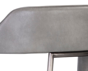 Sunpan Kenny Modern Dining Armchair with Unique Cutout Design and Sleek Gunmetal Stainless Steel Frame Bravo Metal
