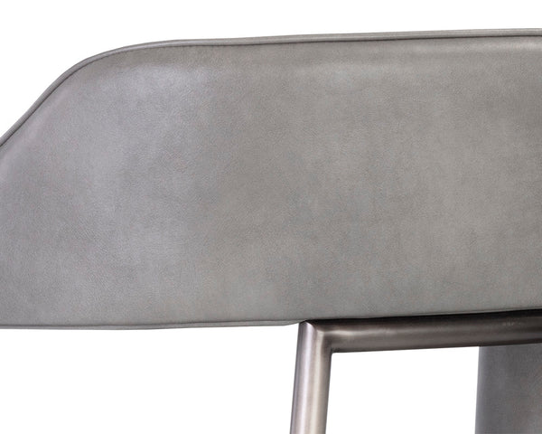 Sunpan Kenny Modern Dining Armchair with Unique Cutout Design and Sleek Gunmetal Stainless Steel Frame Bravo Metal