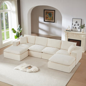English Elm Modern Chenille Cloud Sofa - Stylish, Comfortable & Modular For Homes, Offices & Contemporary Spaces W3396S00047