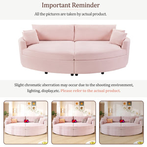 English Elm Oversized Double Chaise Lounge Sofa With Usb Ports - Cozy Pink Upholstered Loveseat For Relaxation N719S002160P-GIGA