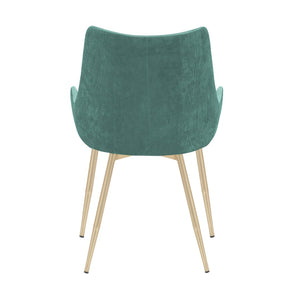 English Elm Avery Mid-century Upholstered Dining Chair with Gold Metal Legs for Modern Interiors B2736P464860
