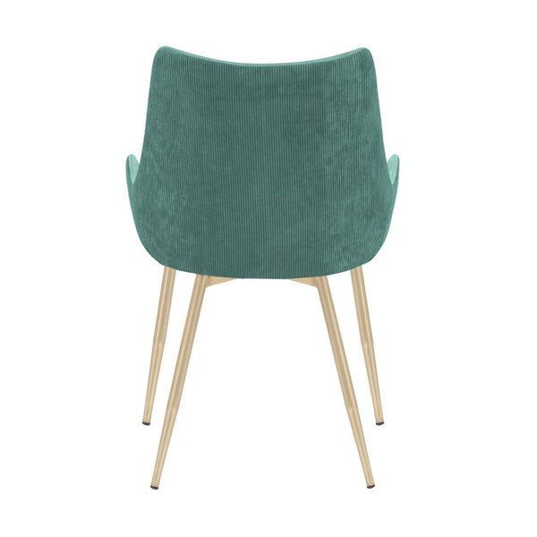 English Elm Avery Mid-century Upholstered Dining Chair with Gold Metal Legs for Modern Interiors B2736P464860