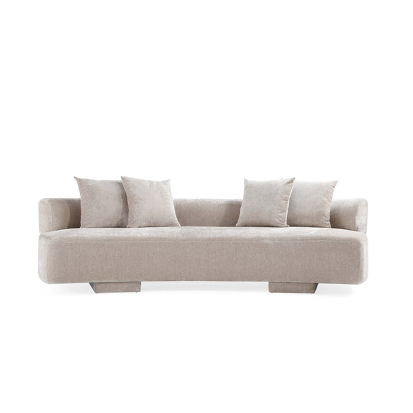 English Elm Verandah 112" Chenille Sofa In Soft Beige - Stylish, Durable Comfort For Living Rooms & Lounges! B365P398111-GIGA
