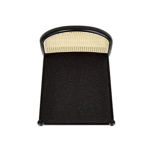 English Elm Jennifer Taylor Home - Panama Curved Resin Cane Rattan Side Dining Chair Set of 2 with Oak Frame & Charcoal Boucle Upholstery Black B2719P238358