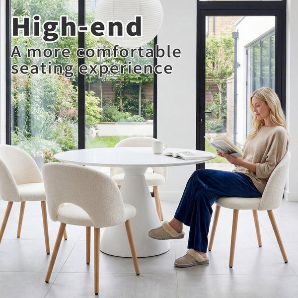 English Elm Restaurant Teddy Velvet Accent Chairs Set of 2 Ergonomic Solid Wood Legs White W3851P452844