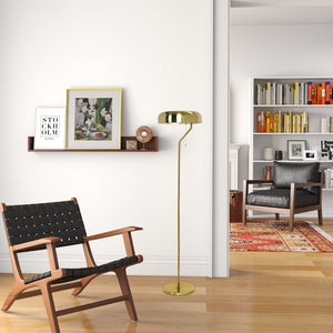 English Elm Ashcroft Furniture - Tall Corner Floor Lamp - Elegant Gold & White Design For Living Room, Bedroom & Office Spaces B183P315132