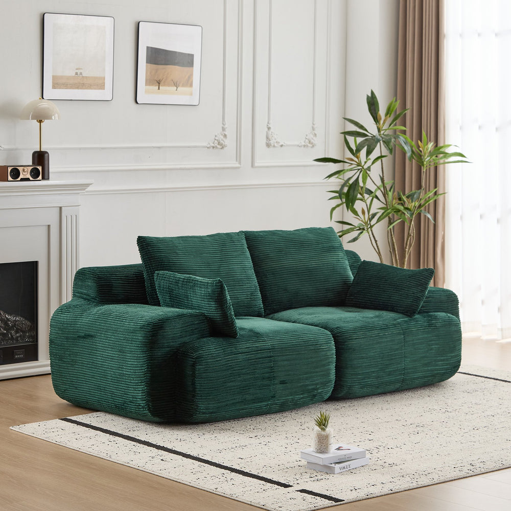 English Elm Modern 2-Seater Memory Foam Sofa - Pet-Friendly Corduroy Loveseat, Cloud Comfort, No Assembly! W3723P346959