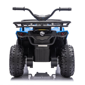 English Elm 24v Dual Motor Kids Atv Ride on with Led Lights Bluetooth Storage Racks Off Road Blue W1578P390449