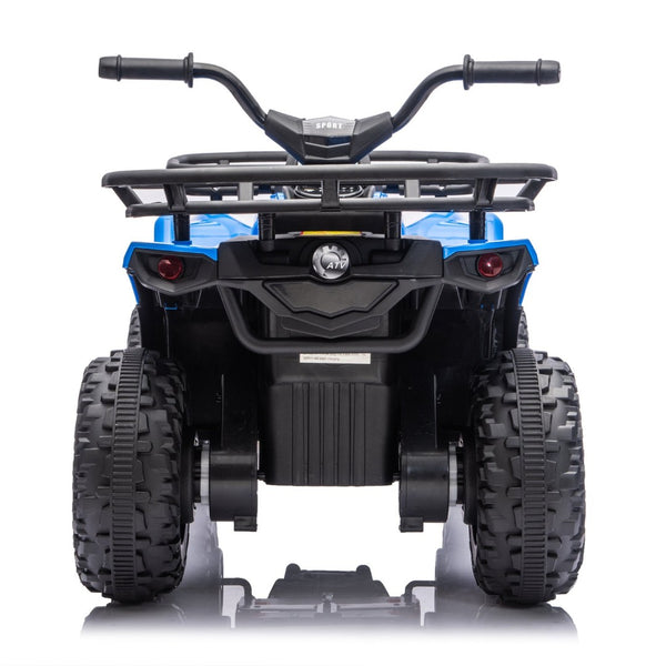 English Elm 24v Dual Motor Kids Atv Ride on with Led Lights Bluetooth Storage Racks Off Road Blue W1578P390449