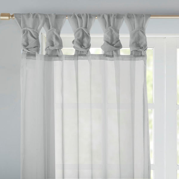English Elm Twist Tab Voile Sheer Window Panels - Lightweight, Elegant Drapery For Natural Light & Easy Care B03598217-GIGA