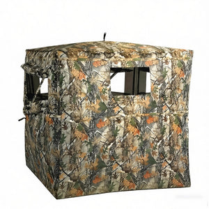 English Elm All-weather Pop up Hunting Blind with 270 Degree See Through Mesh Maple Camo T3971P486715