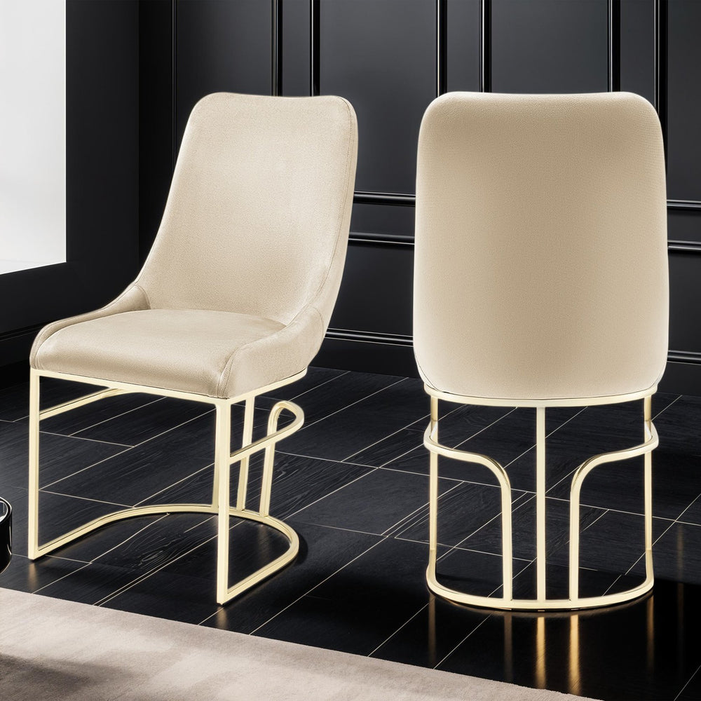 English Elm Emrald Modern 2Pc Dining Chairs Set - Plush Velvet Upholstery & Elegant Gold Legs For Chic Spaces B009P298421