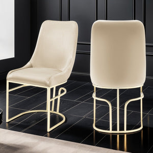 English Elm Emrald Modern 2Pc Dining Chairs Set - Plush Velvet Upholstery & Elegant Gold Legs For Chic Spaces B009P298421