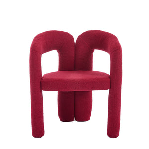 English Elm Contemporary Velvet Upholstered Barrel Accent Chair Set of 2 with Foam Seat, Steel Frame, Plush Upholstery Red W395P224755