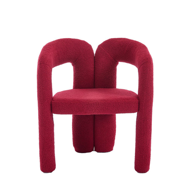 English Elm Contemporary Velvet Upholstered Barrel Accent Chair Set of 2 with Foam Seat, Steel Frame, Plush Upholstery Red W395P224755