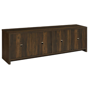 English Elm Sloat Matte Black Three Piece Entertainment Center with Media Towers for Large Tvs B062S01796
