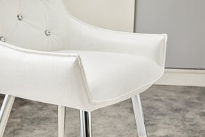 English Elm Crocodile Textured Pu Leather Accent Chair Diamond Tufted with Chrome Metal Legs W3493P456345