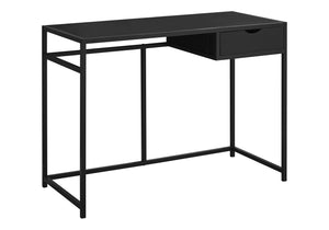 English Elm Computer Desk 42.25" L - Compact Modern Home Office Workstation with Drawer, Black Laminate Steel Frame B2710P219649
