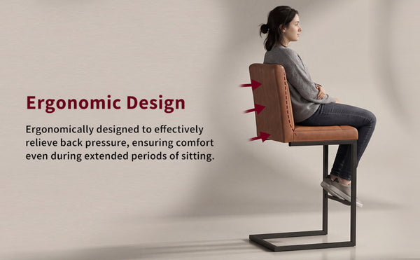 English Elm Faux Leather Counter Stools Set of Two Ergonomic Curved Back Metal Frame Kitchen Seating W5096P400642