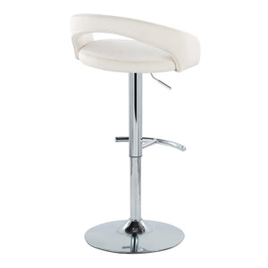 English Elm Adjustable Velvet Swivel Barstools with Chrome Base for Kitchen or Home Bar Set of 2 B202S01994