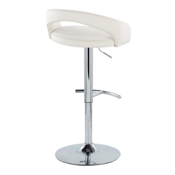 English Elm Adjustable Velvet Swivel Barstools with Chrome Base for Kitchen or Home Bar Set of 2 B202S01994