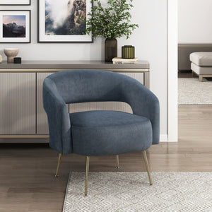 English Elm Modern Velvet Accent Chair Plush Foam Seat Gold Leg Base for Living Room Dark Gray B011P458633