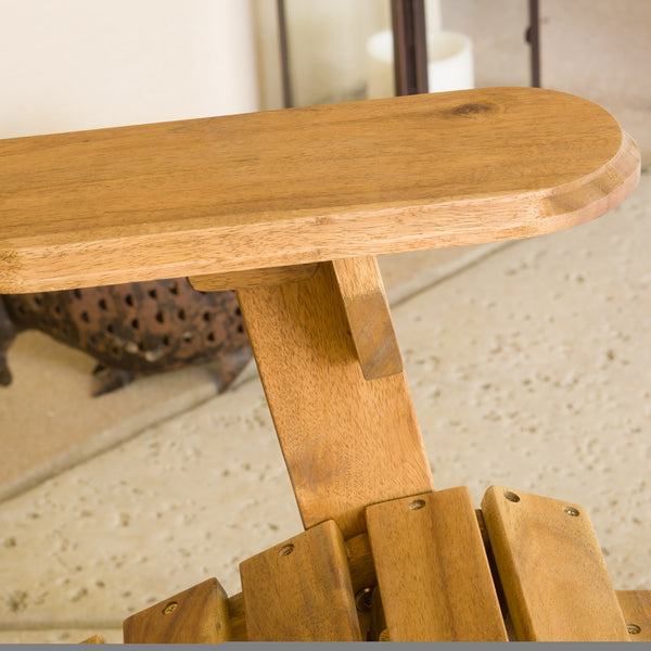 English Elm Christopher Knight Home® - Malibu Foldable Adirondack Chair – Rustic Acacia Wood, Weather-Resistant, Perfect For Outdoor Relaxation N770P241669M