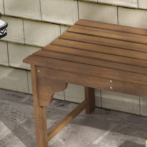 English Elm Outsunny Rustic Wooden Garden Bench - 3-Seat Curved Slatted Outdoor Furniture For Deck & Poolside Relaxation W2225P174074-GIGA